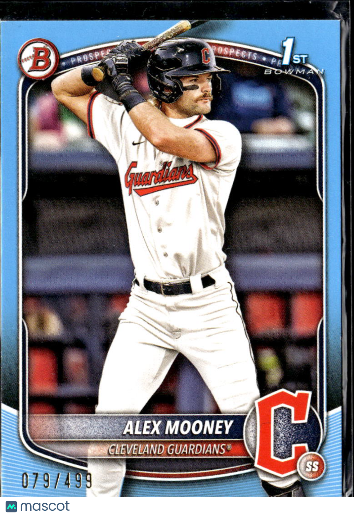 Alex Mooney 2024 Bowman 1st Sky Blue Border 79/499 Cleveland Guardians