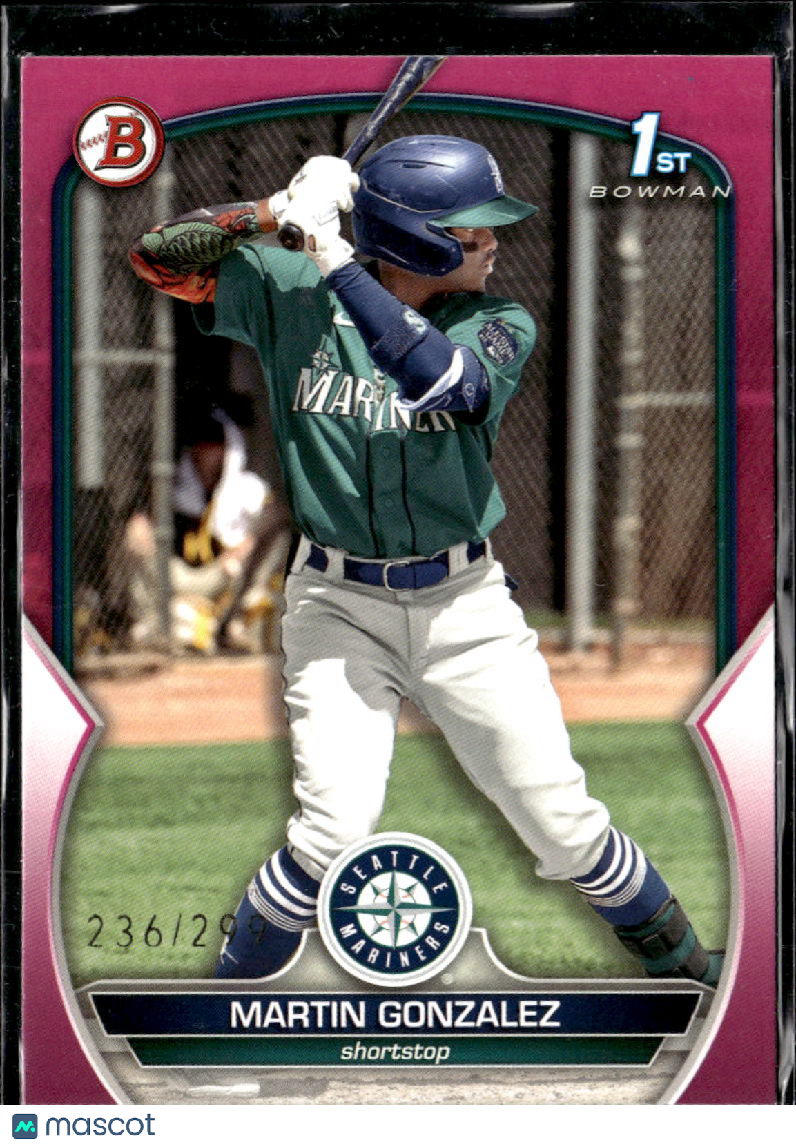 Martin Gonzalez 2023 Bowman 1st Fuchsia 236/299 Seattle Mariners