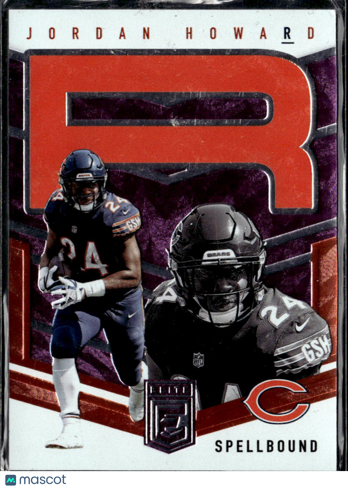 Jordan Howard 2018 Donruss Elite Spellbound R Purple 66/75 Chicago Bears