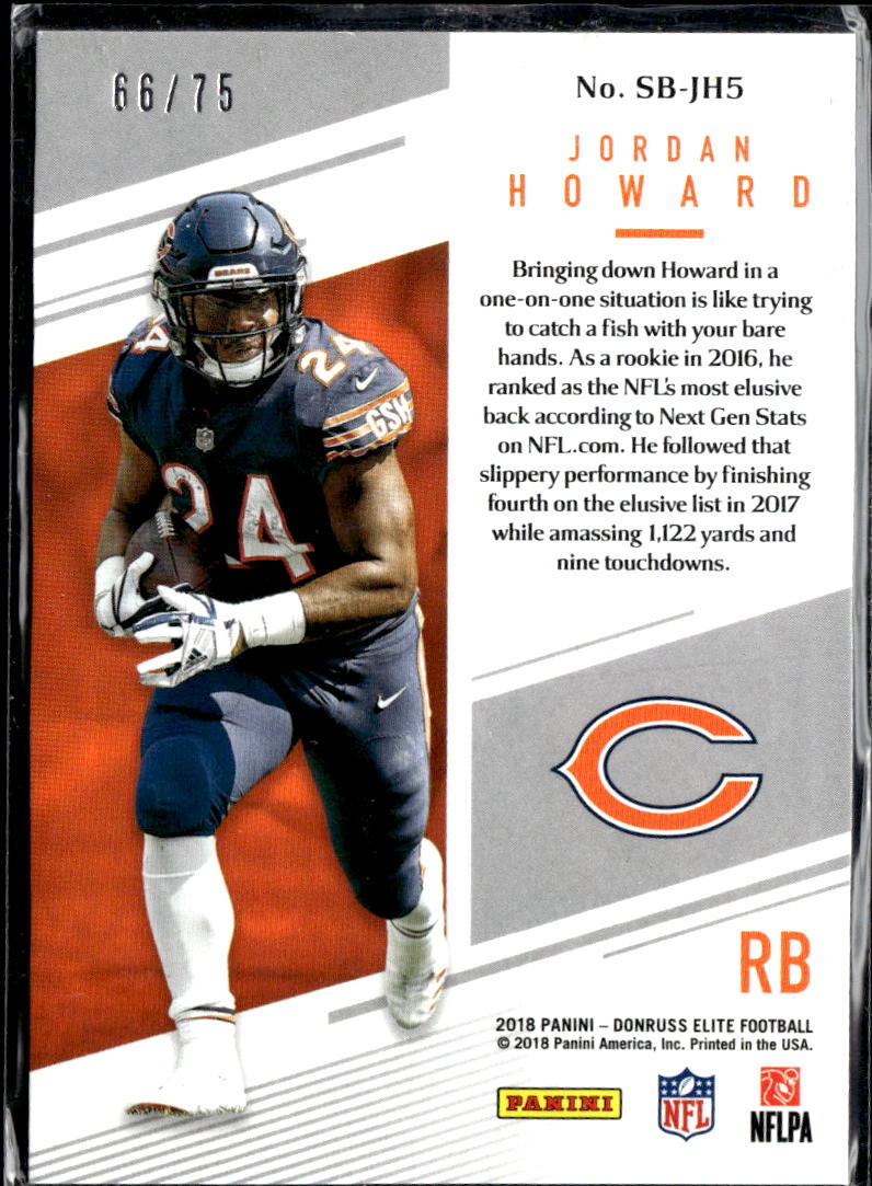 Jordan Howard 2018 Donruss Elite Spellbound R Purple 66/75 Chicago Bears
