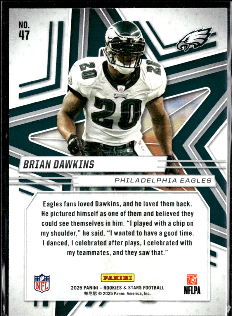 Brian Dawkins 2025 Rookies & Stars Purple 897/999 Philadelphia Eagles