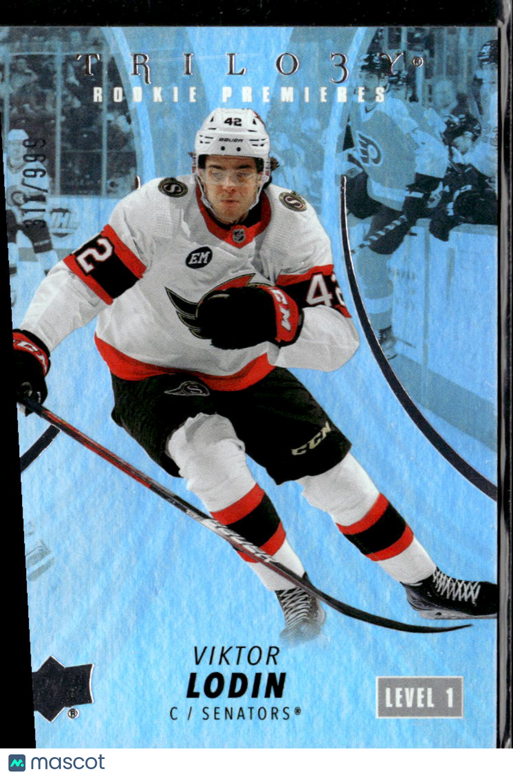 Viktor Lodin 2023 Upper Deck Trilogy Rookie Premieres /999 Ottawa Senators