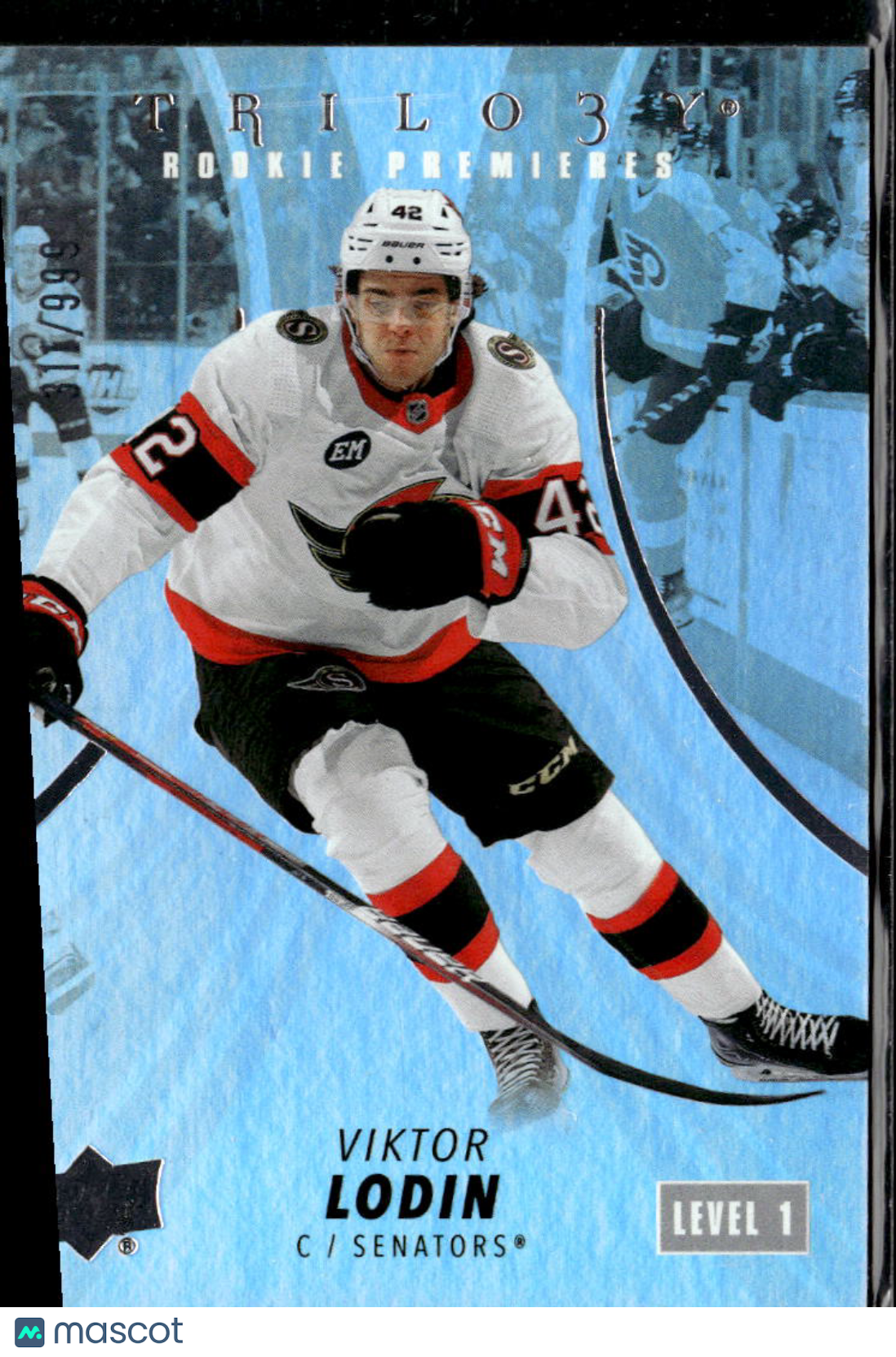 Viktor Lodin 2023 Upper Deck Trilogy Rookie Premieres /999 Ottawa Senators