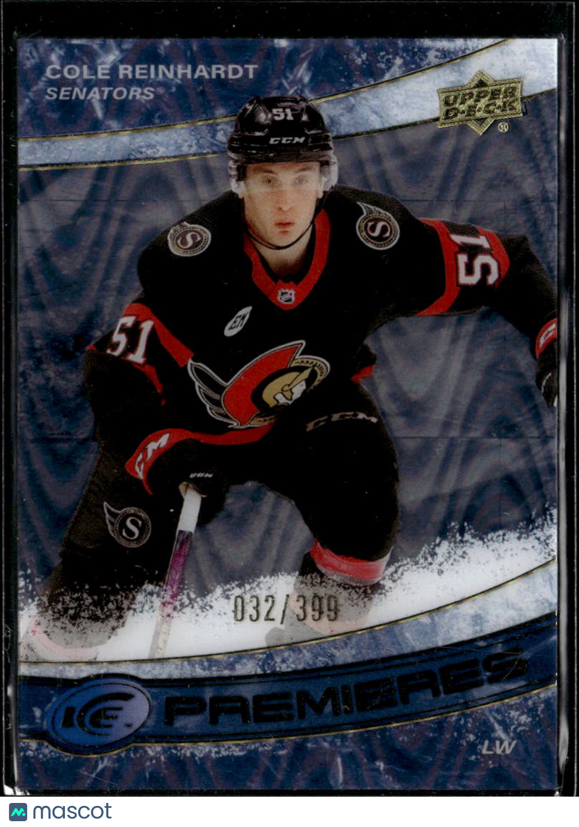 Cole Reinhardt 2023 Upper Deck Ice Premieres /399 Ottawa Senators