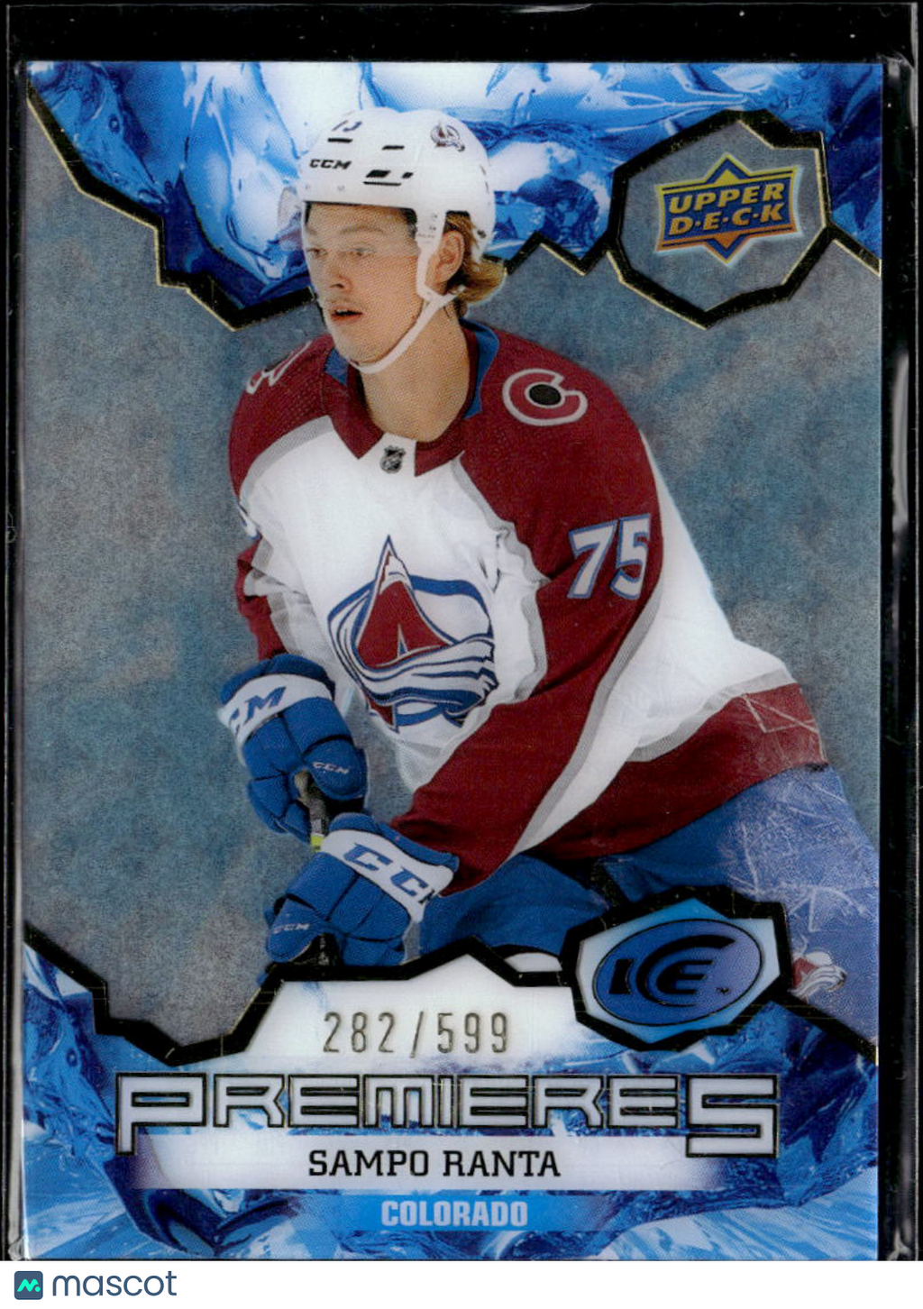 Sampo Ranta 2022 Upper Deck Ice Premieres /599 Colorado Avalanche
