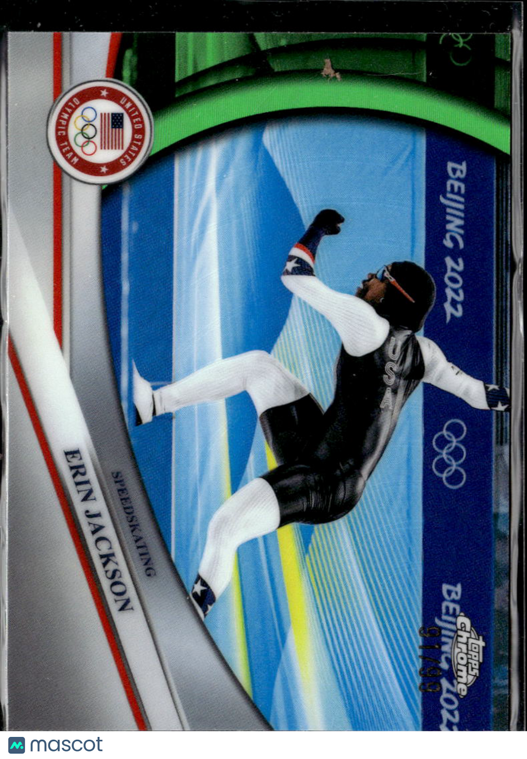 Erin Jackson 2026 Topps Chrome Olympic Games 91/99 United States Olympic Team