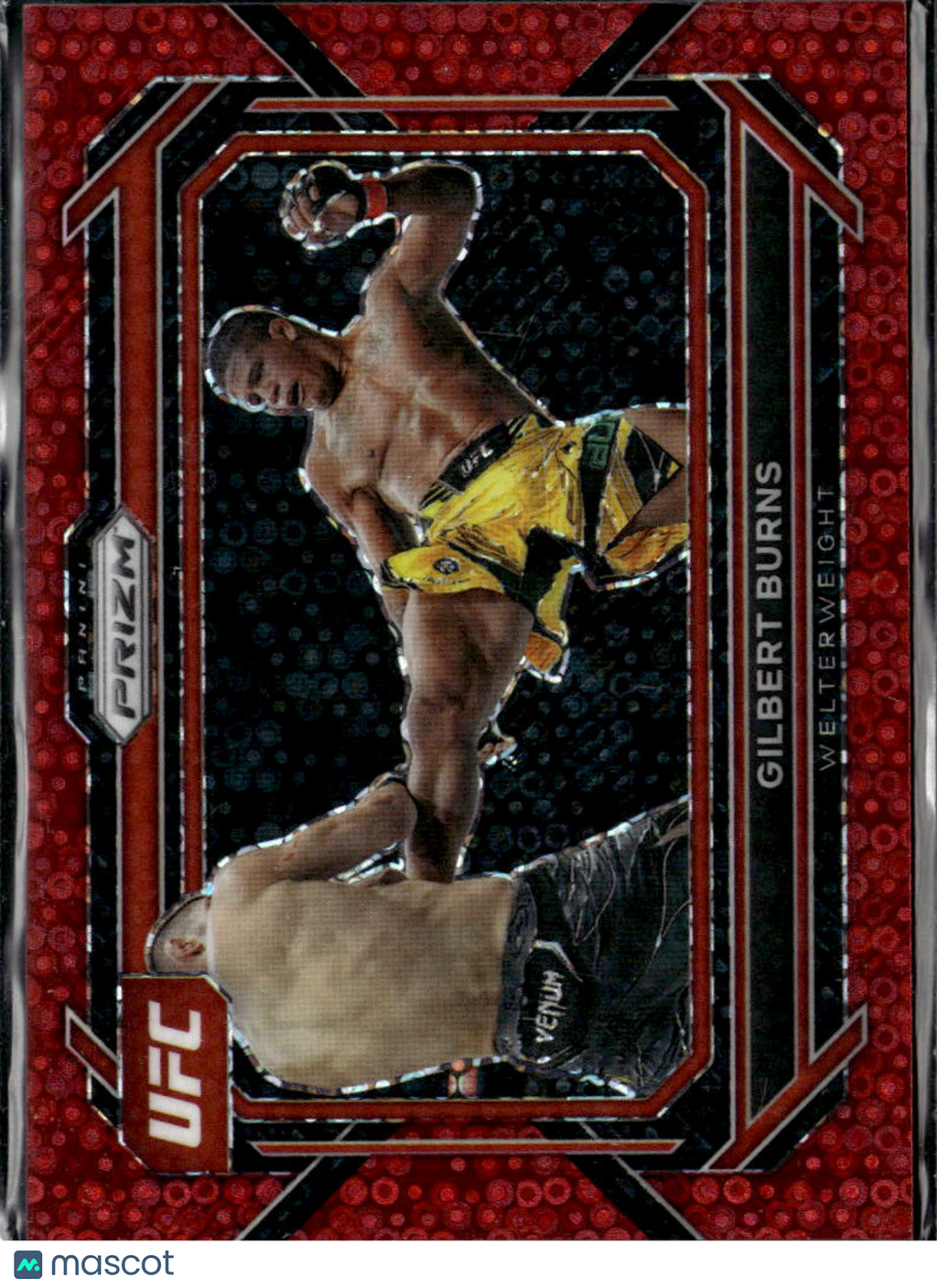 Gilbert Burns 2023 Panini Prizm UFC Red Disco 7/99