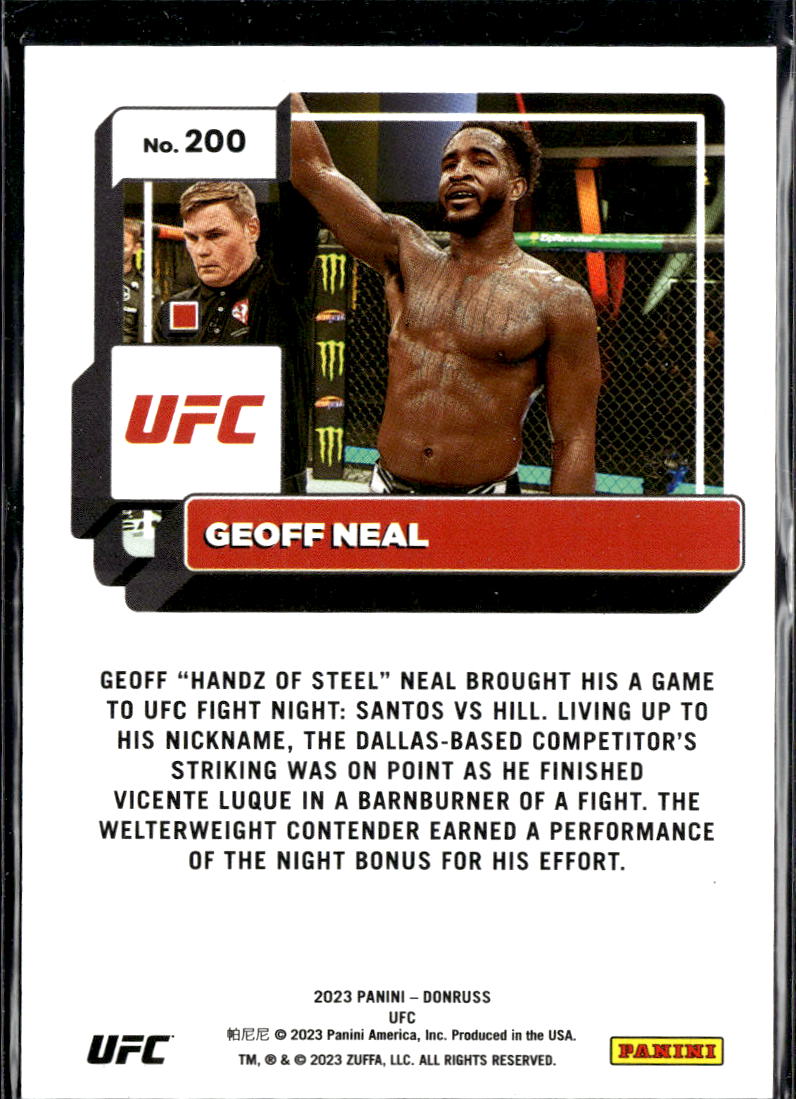 Geoff Neal 2023 Donruss UFC Purple Laser 18/99