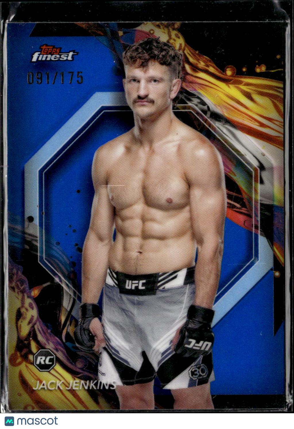Jack Jenkins 2024 Topps Finest UFC RC Rookie Blue Refractor 91/175