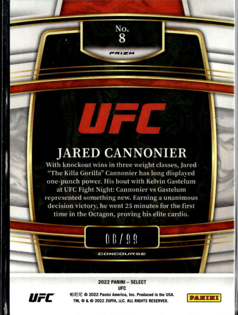 Jared Cannonier 2022 Select UFC Red Prizm Concourse 8/99