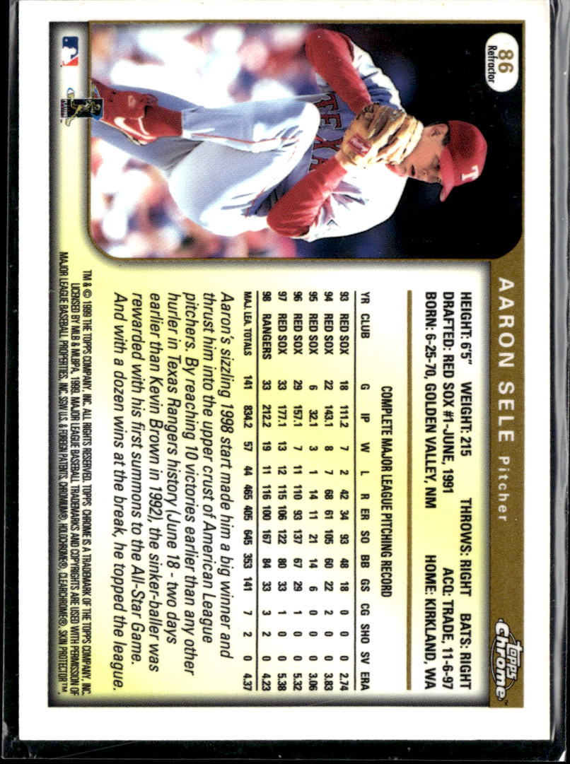 Aaron Sele 1999 Topps Chrome Refractor Texas Rangers