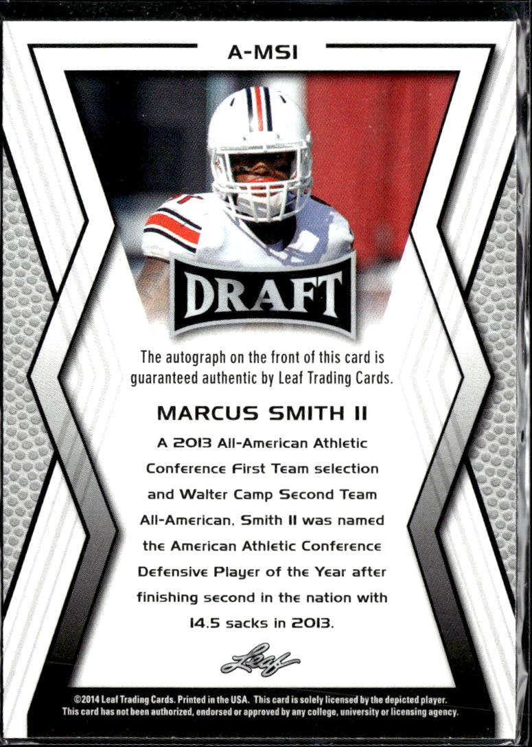 Marcus Smith II 2014 Leaf Draft Auto Autograph Rookie RC Louisville