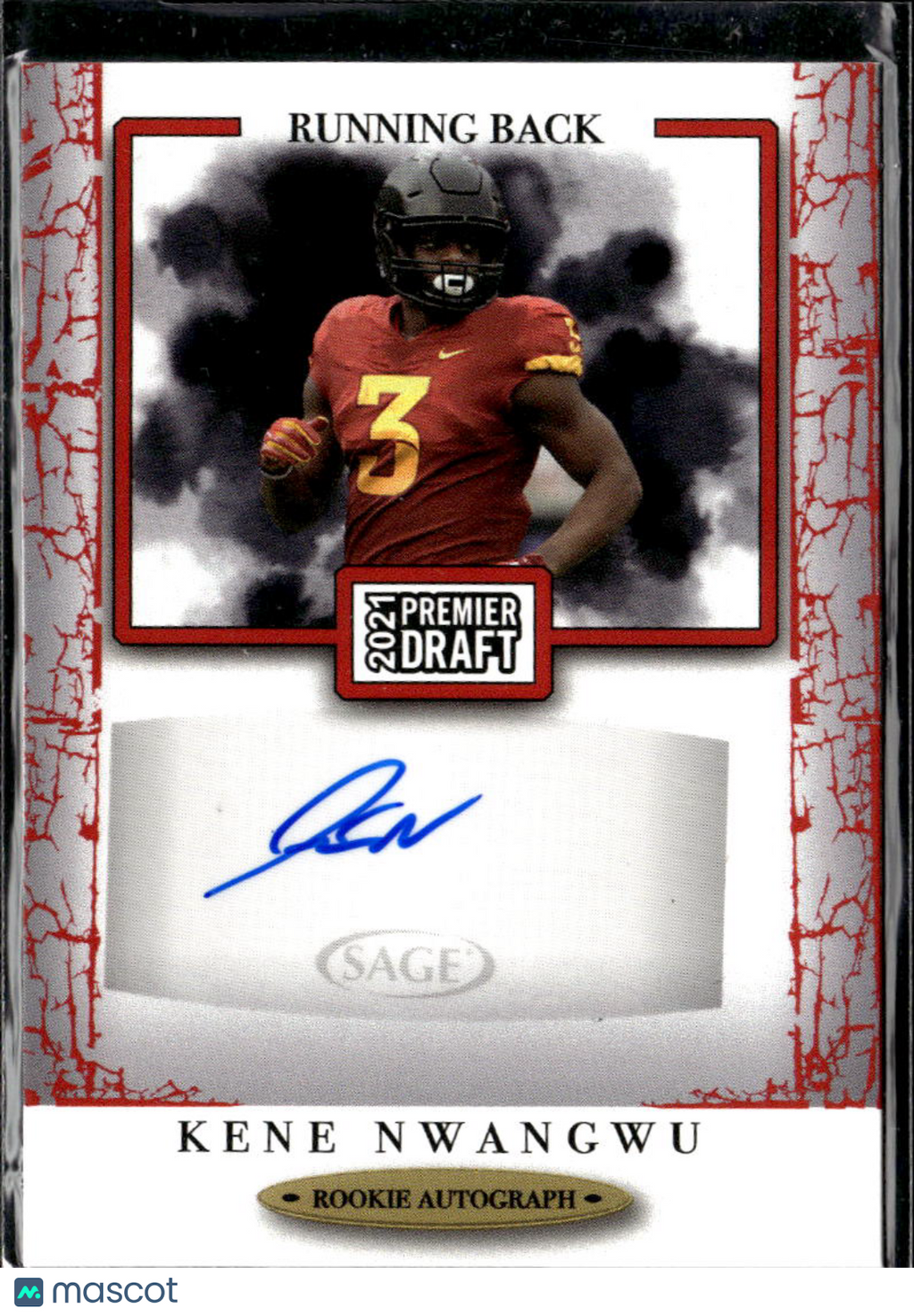Kene Nwangwu 2021 SAGE Premier Draft Rookie Autograph Auto Iowa State