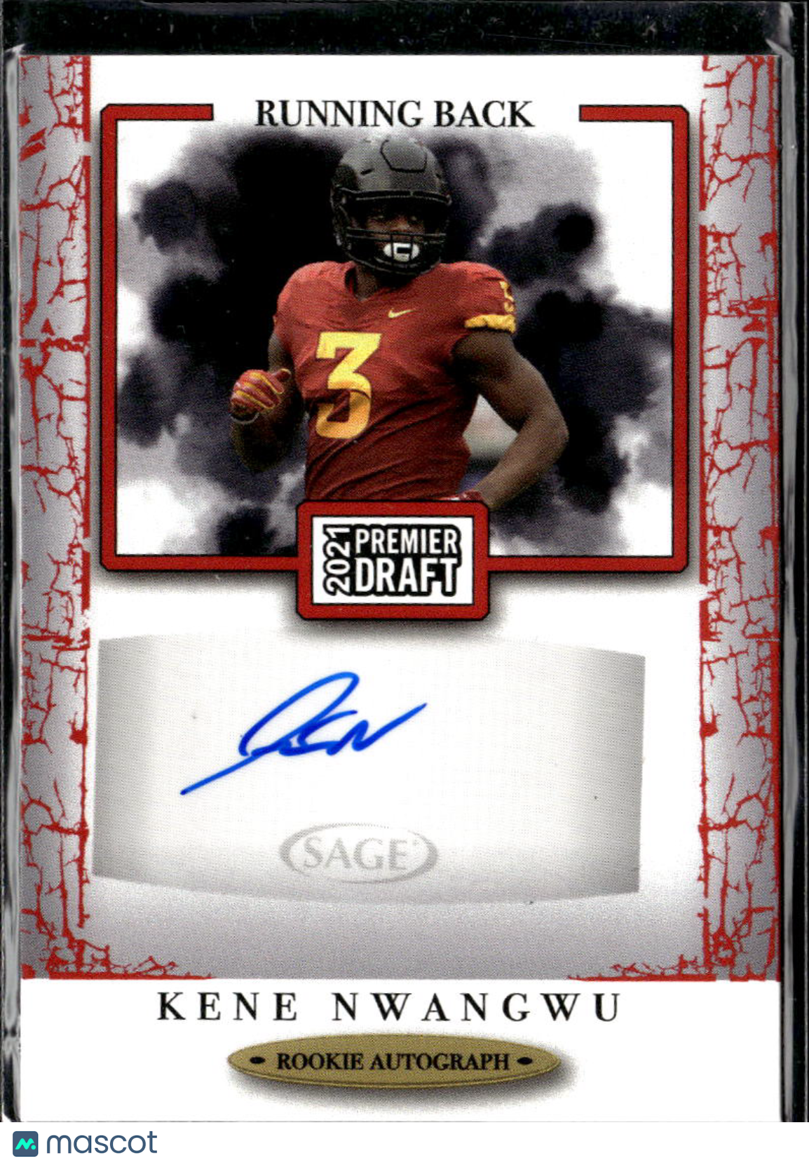 Kene Nwangwu 2021 SAGE Premier Draft Rookie Autograph Auto Iowa State