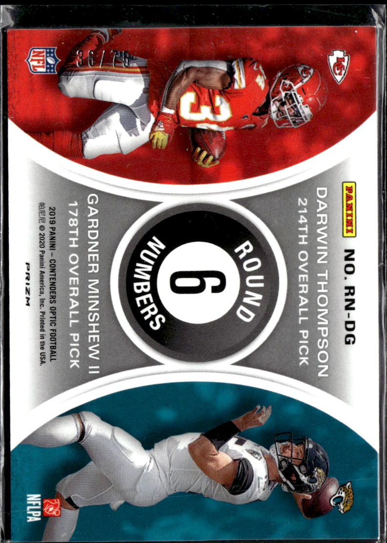 Darwin Thompson / Gardner Minshew 2020 Contenders Optic Pink /75 Chiefs Jaguars