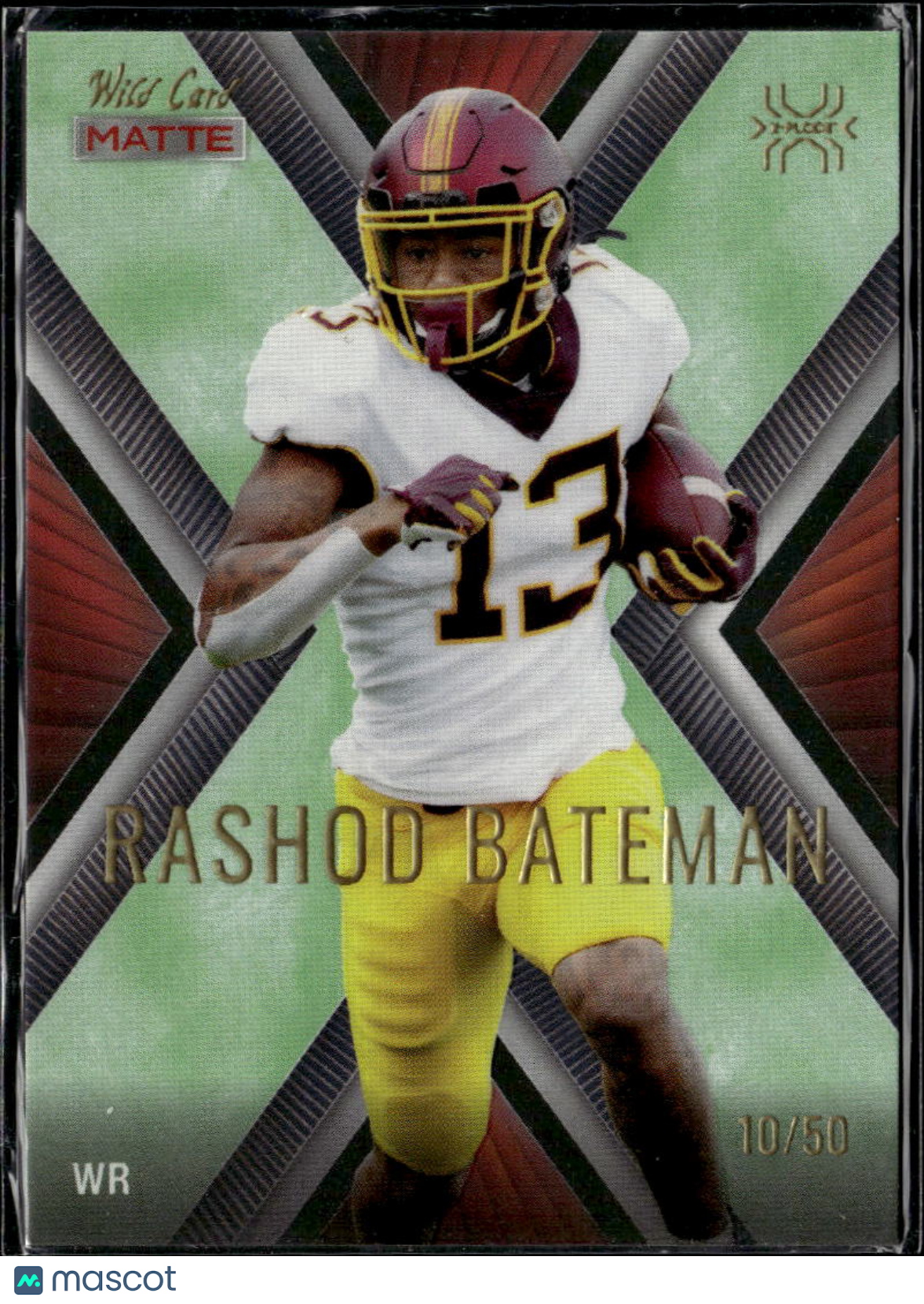Rashod Bateman 2021 Wild Card Matte X-Plode Green Rookie RC Ravens 10/50