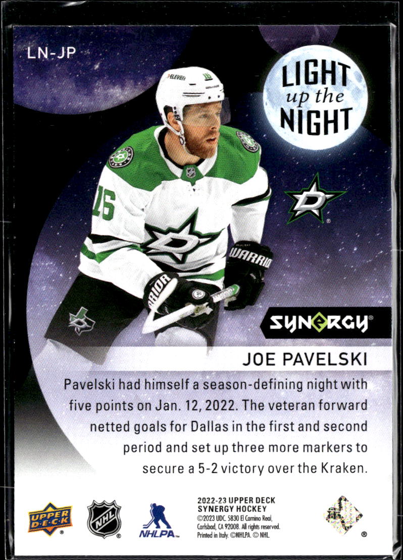 Joe Pavelski 2023 Upper Deck Synergy Light Up the Night 461/899 Dallas Stars