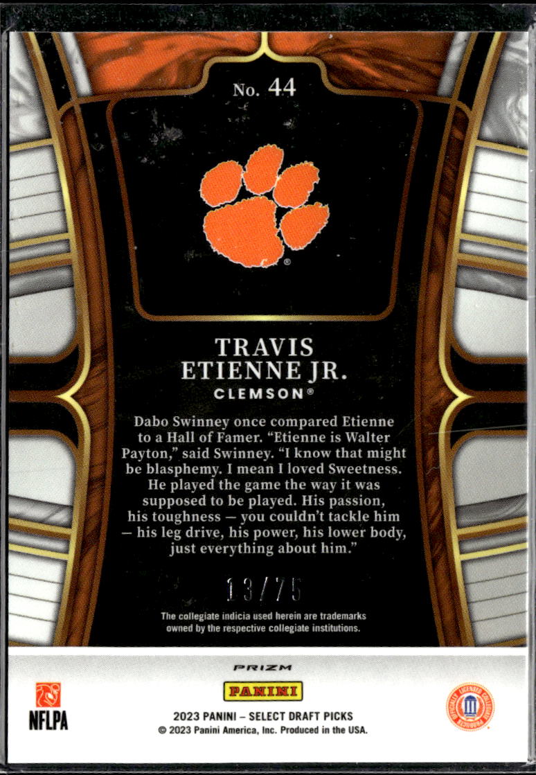 Travis Etienne Jr. 2023 Select Draft Picks 13/75 Clemson Tigers