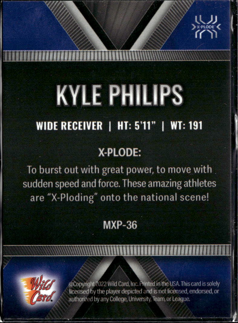 Kyle Philips 2022 Wild Card Matte X-Plode Blue Rookie RC UCLA Titans 4/25