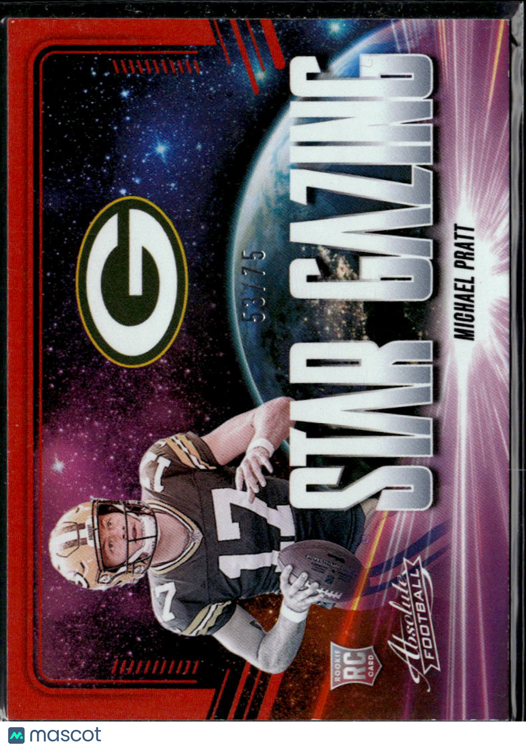 Michael Pratt 2024 Absolute Star Gazing Orange RC 53/75 Green Bay Packers