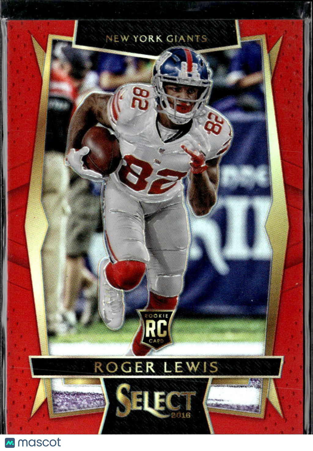 Roger Lewis 2016 Select RC Red Prizm Rookie RC 60/99 New York Giants