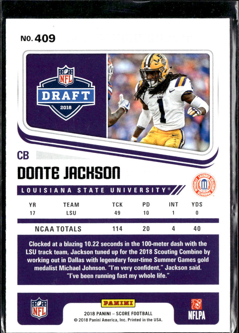 Donte Jackson 2018 Score RC Gold Zone Rookie 23/50 LSU Tigers