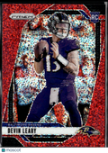 Devin Leary 2024 Panini Prizm RC Red Sparkle Prizm Rookie Baltimore Ravens