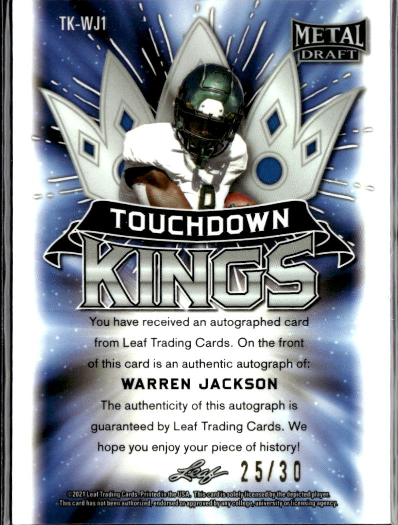Warren Jackson 2021 Leaf Metal Draft Auto Autograph RC Broncos 25/30