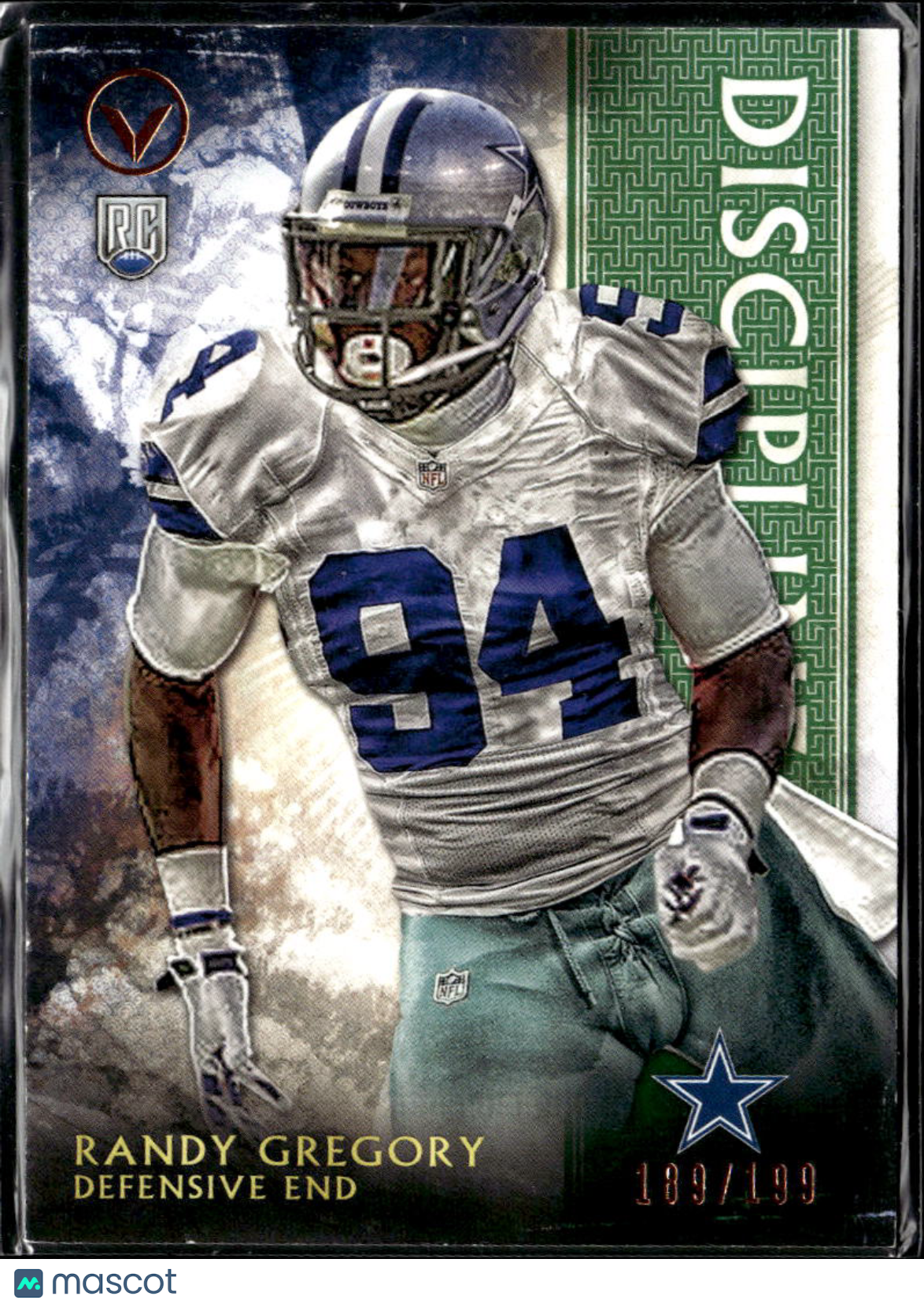 Randy Gregory 2015 Topps Valor RC Discipline Rookie 189/199 Dallas Cowboys