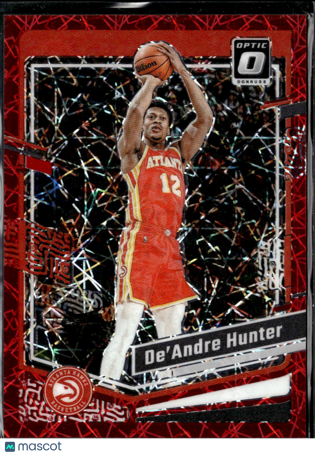De'Andre Hunter 2024 Optic Red Velocity Prizm 208/299 Atlanta Hawks