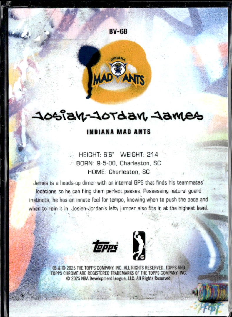 Josiah-Jordan James 2025 Topps Chrome G-League 88/99 Indiana Mad Ants