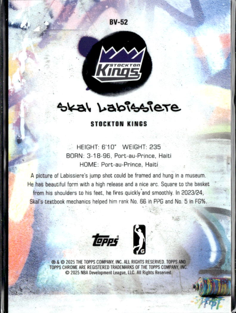 Skal Labissiere 2025 Topps G-League Pink Refractor 15/25 Stockton Kings