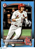 Matthew Miura 2025 Bowman 1st Sky Blue Border 156/499 St. Louis Cardinals