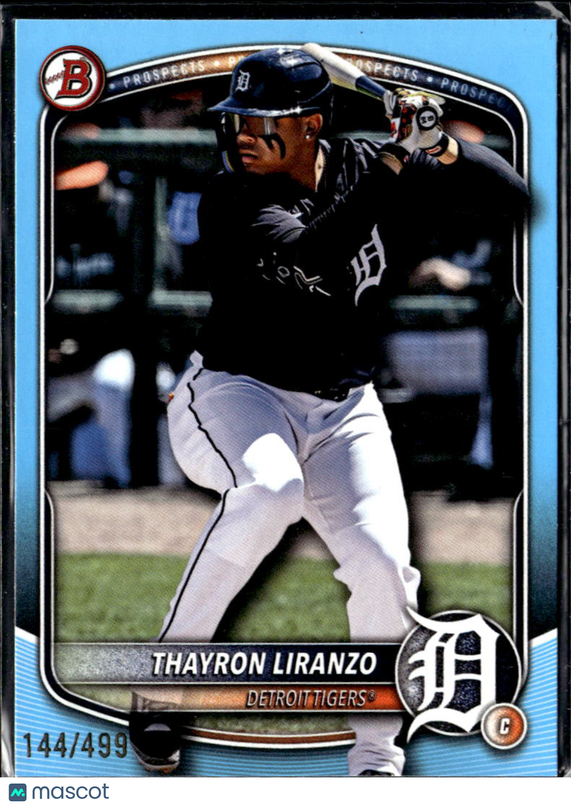 Thayron Liranzo 2025 Bowman Draft Sky Blue 144/499 Detroit Tigers