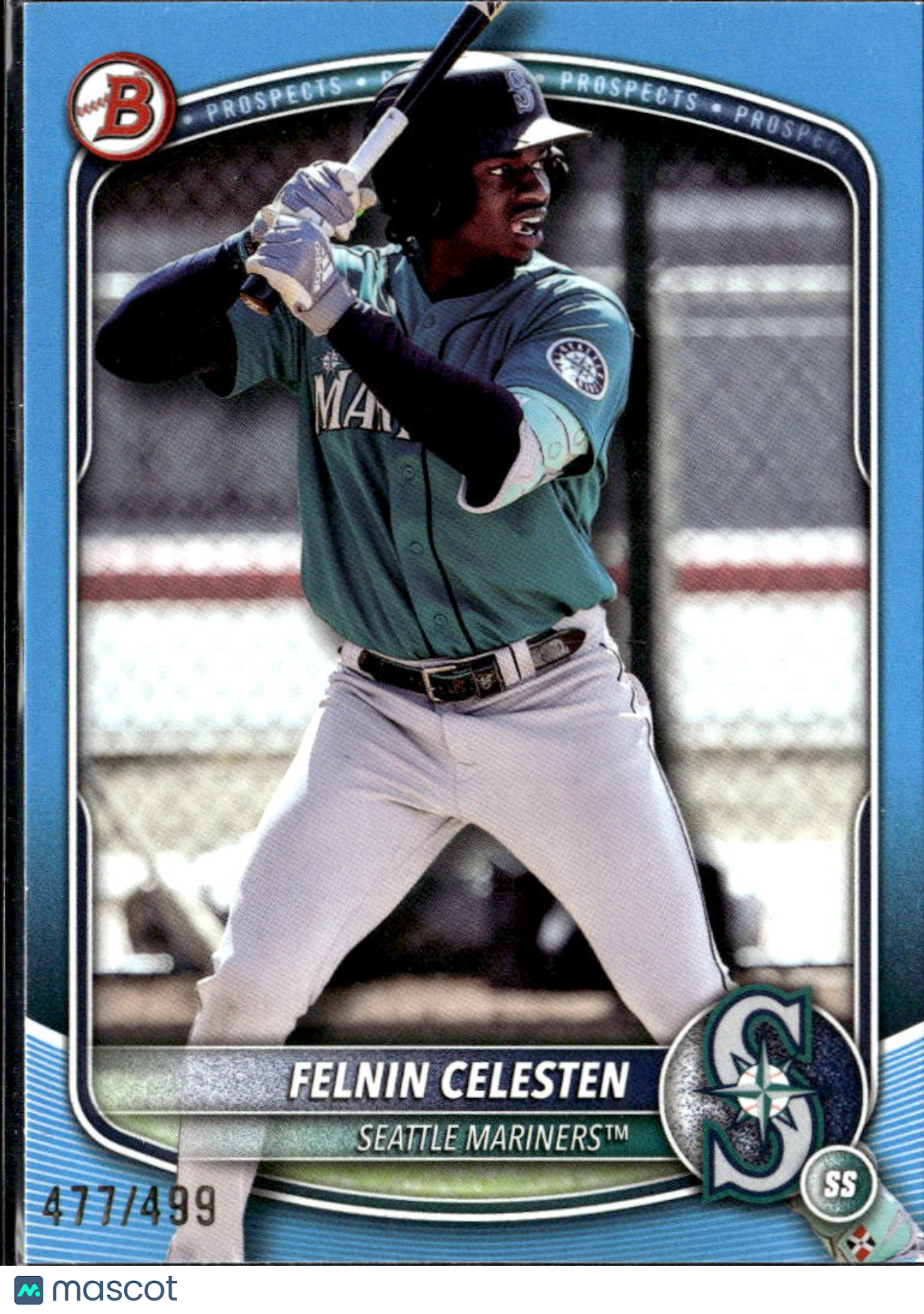Felnin Celesten 2025 Bowman Sky Blue 477/499 Seattle Mariners