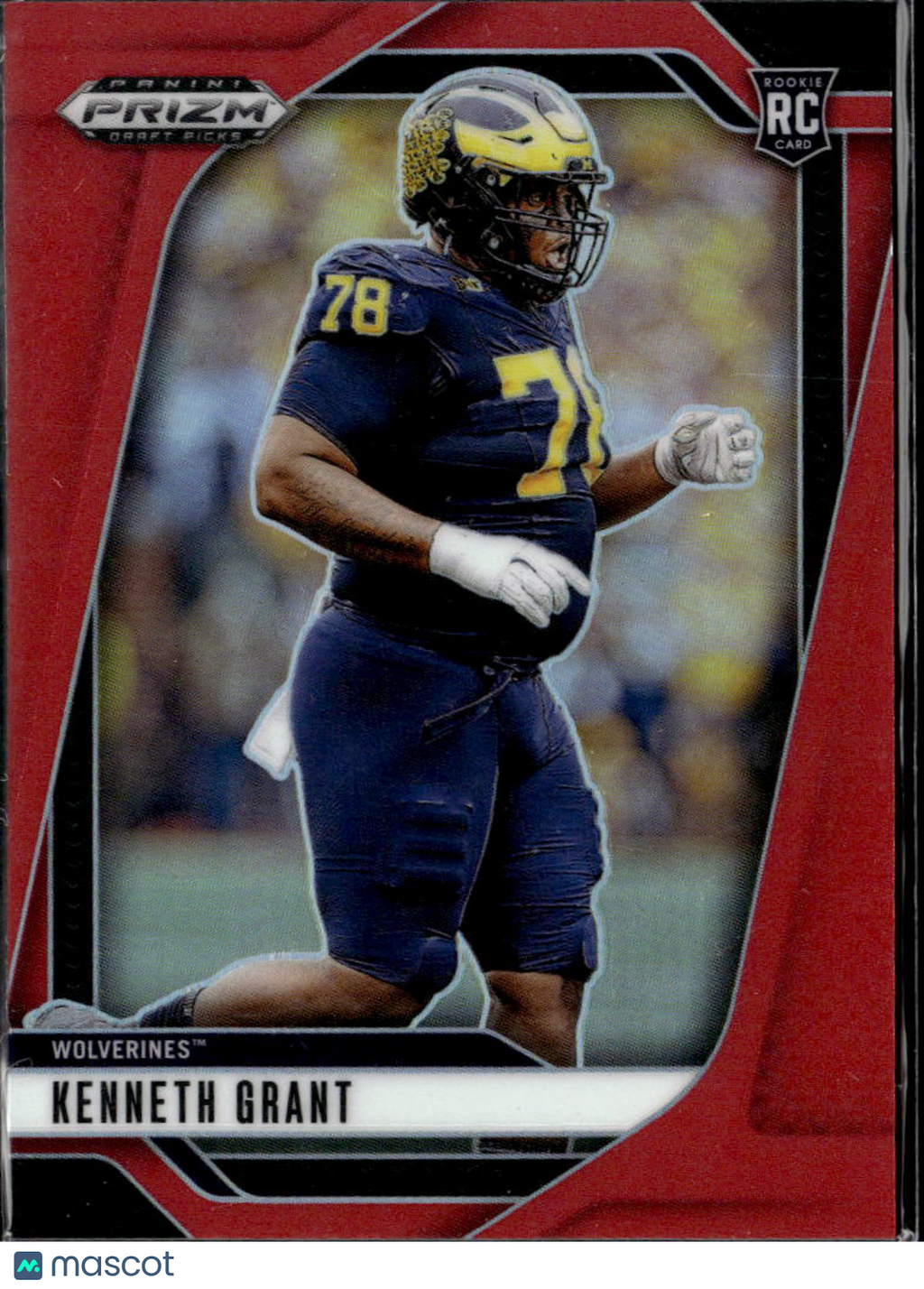 Kenneth Grant 2025 Prizm Draft Picks Red Prizm Rookie /399 Michigan Wolverines