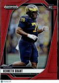 Kenneth Grant 2025 Prizm Draft Picks Red Prizm Rookie /399 Michigan Wolverines