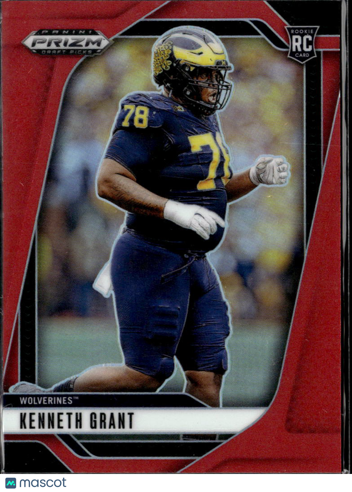 Kenneth Grant 2025 Prizm Draft Picks Red Prizm Rookie /399 Michigan Wolverines