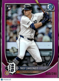 Trey Sweeney 2025 Bowman Chrome RC Purple Refractor /299 Detroit Tigers