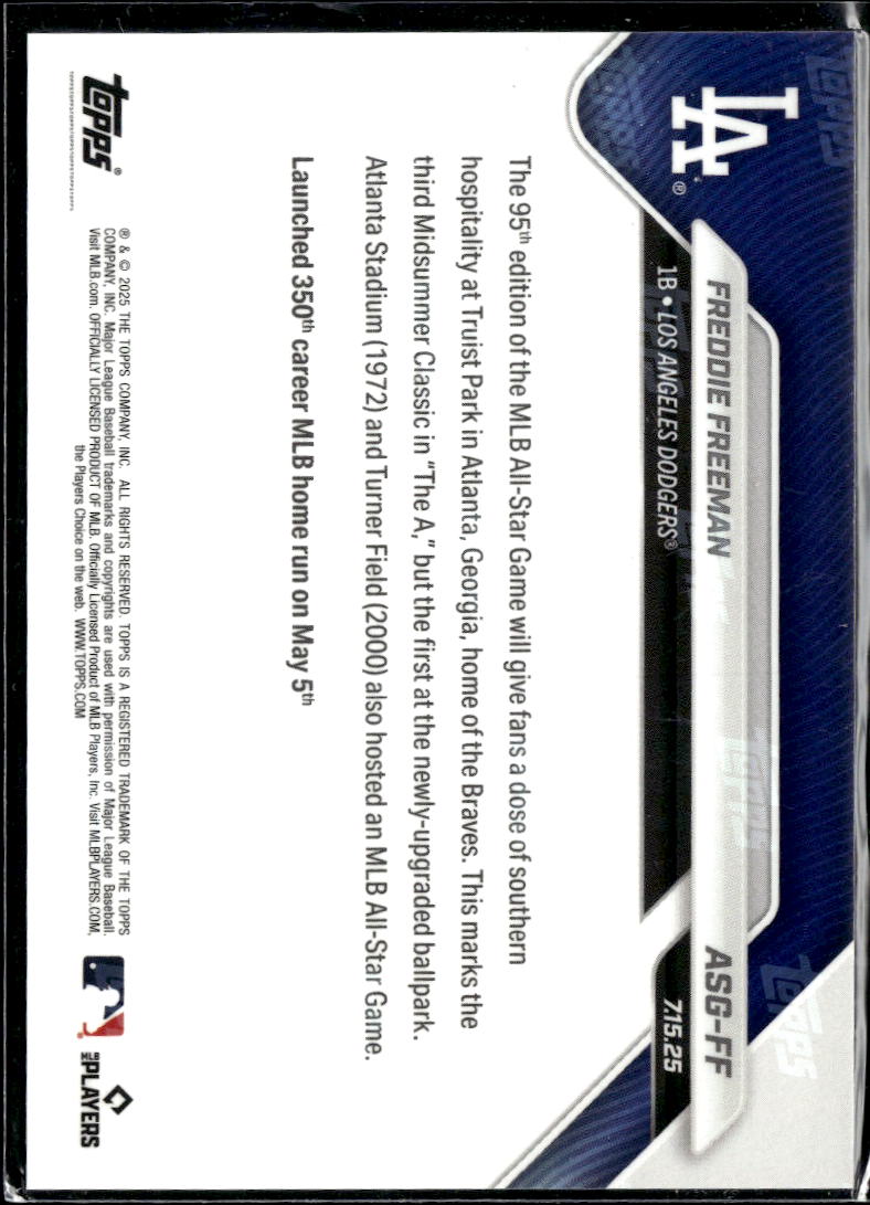 Freddie Freeman 2025 Topps Now All Star Los Angeles Dodgers