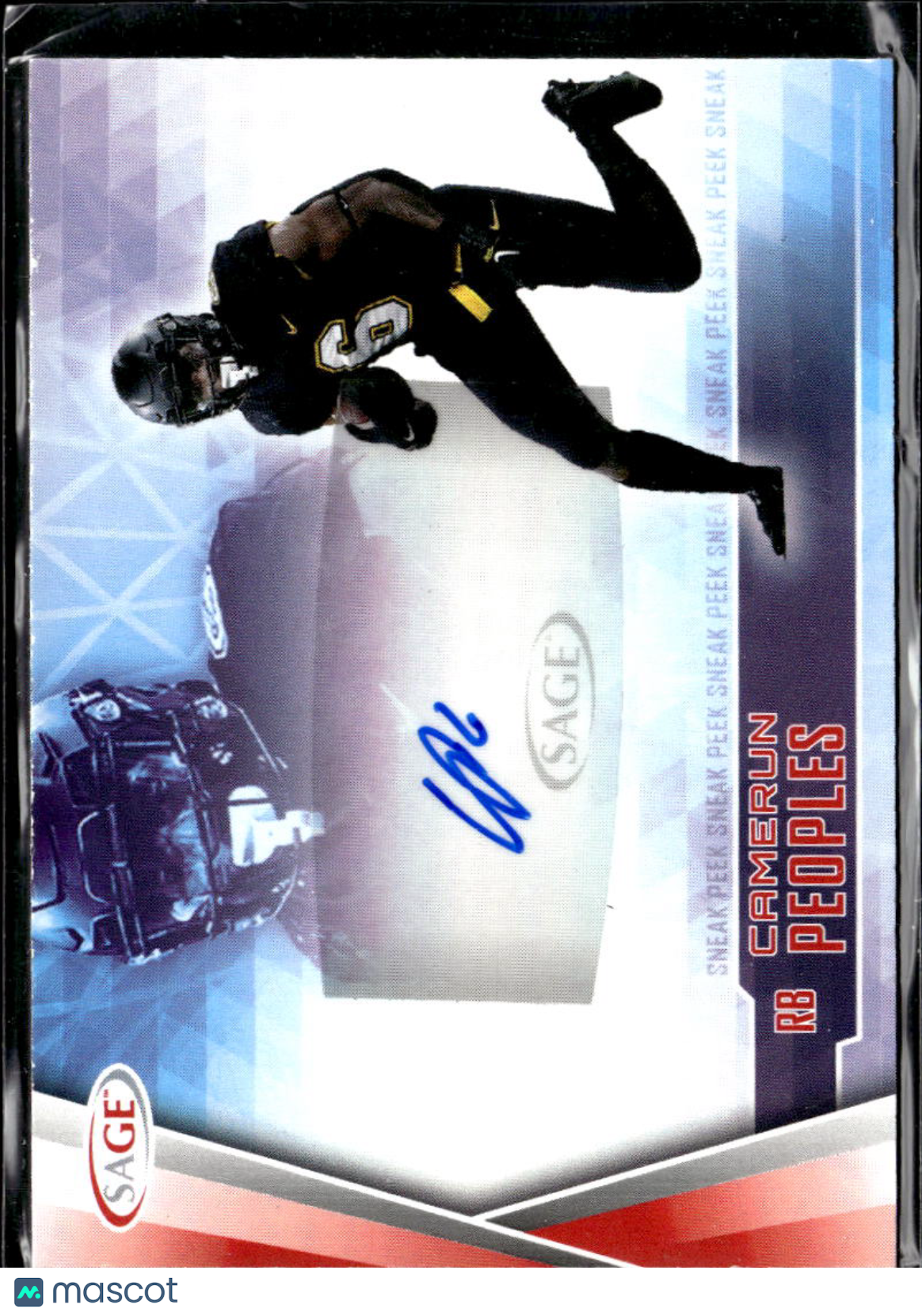 Camerun Peoples 2022 SAGE Sneak Auto Autograph Appalachian State Mountaineers