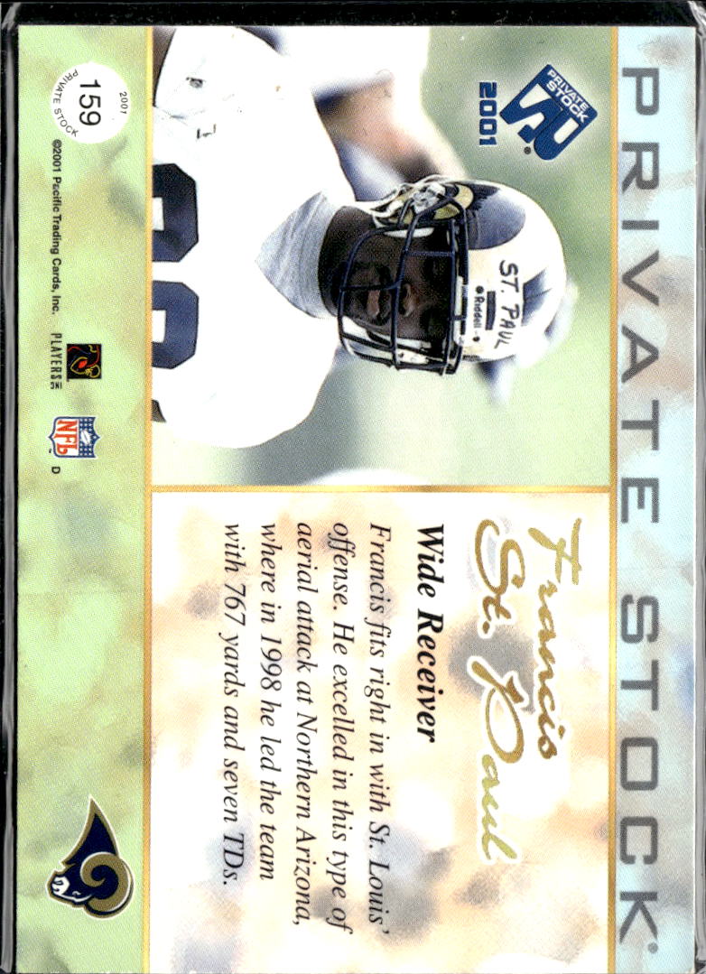 Francis St. Paul 2001 Pacific Private Stock Premiere Date 34/95 St. Louis Rams