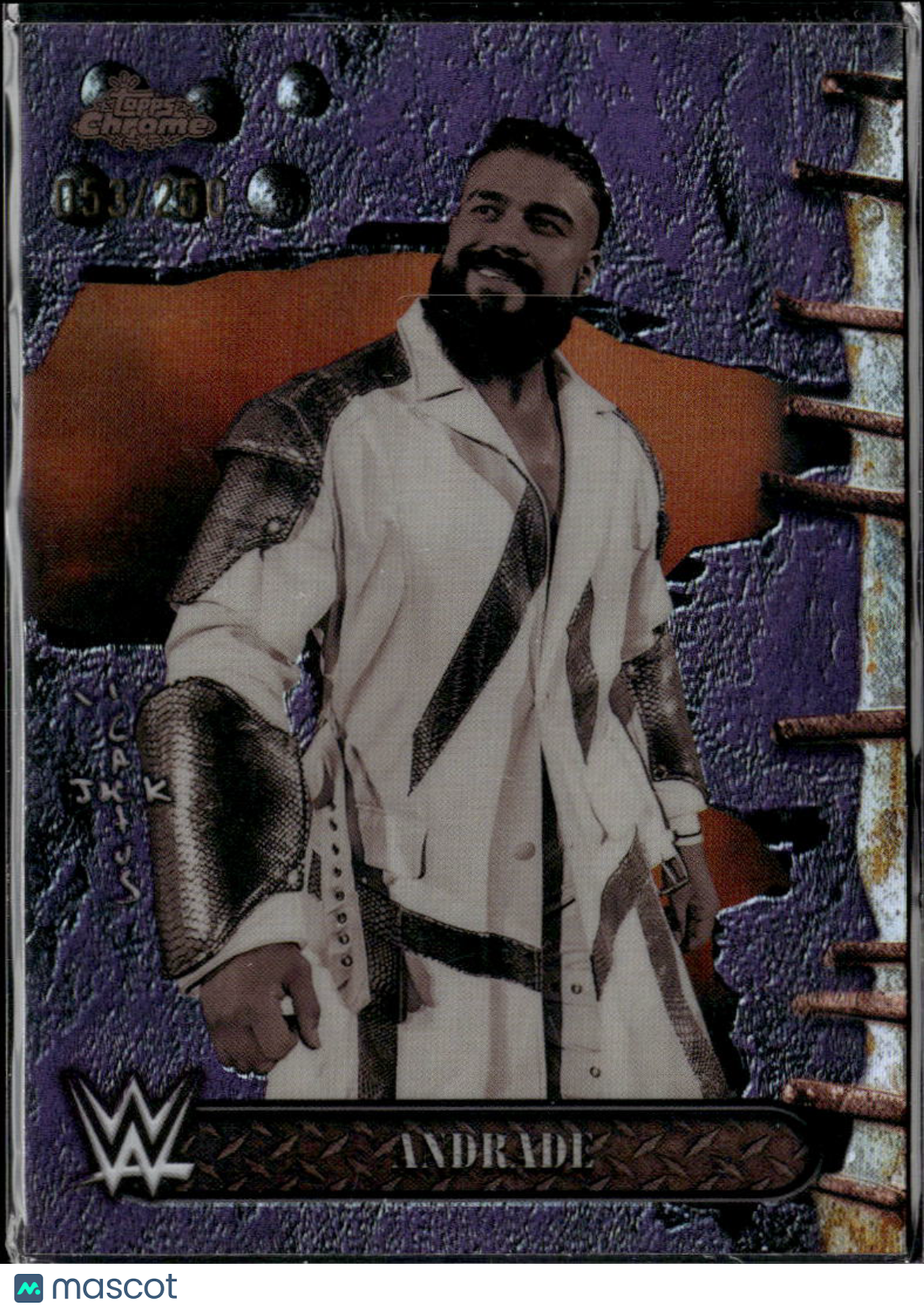 Andrade 2025 Topps Chrome Cactus Jack WWE Purple Refractor 53/250