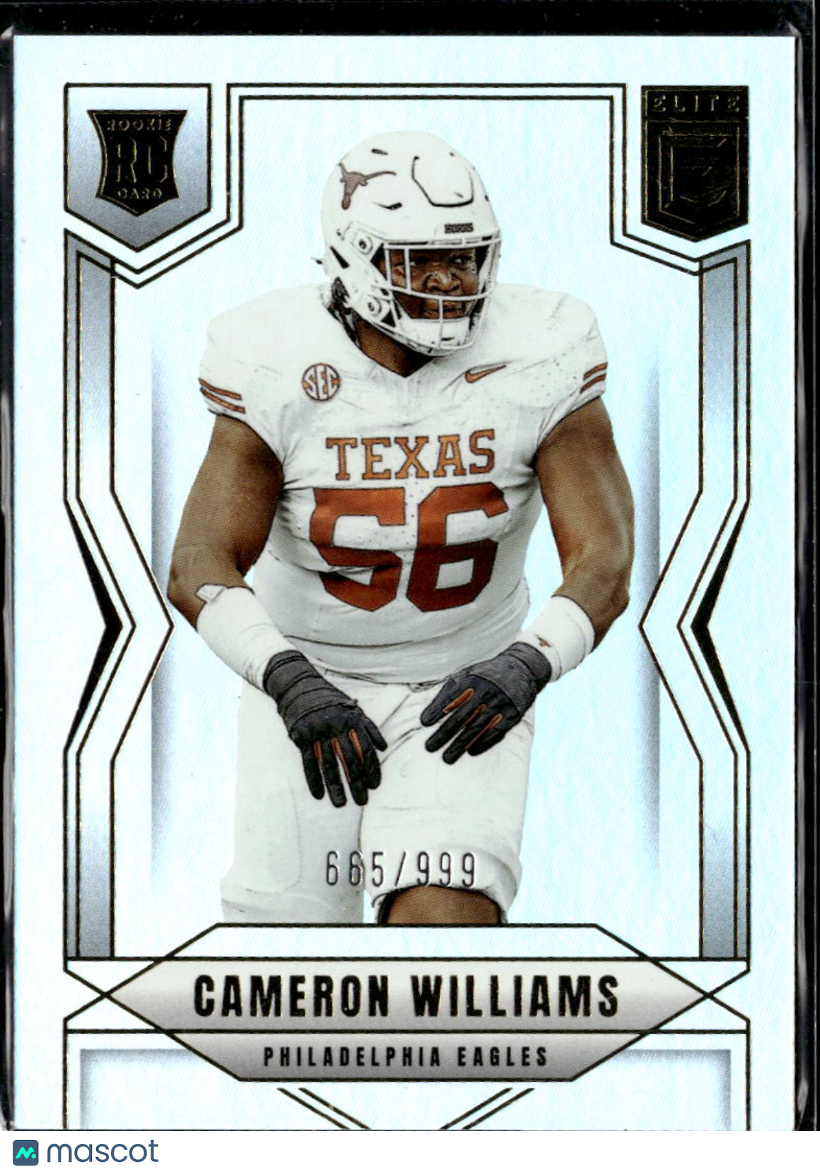 Cameron Williams 2025 Elite RC Rookie 665/999 Texas Longhorns Eagles