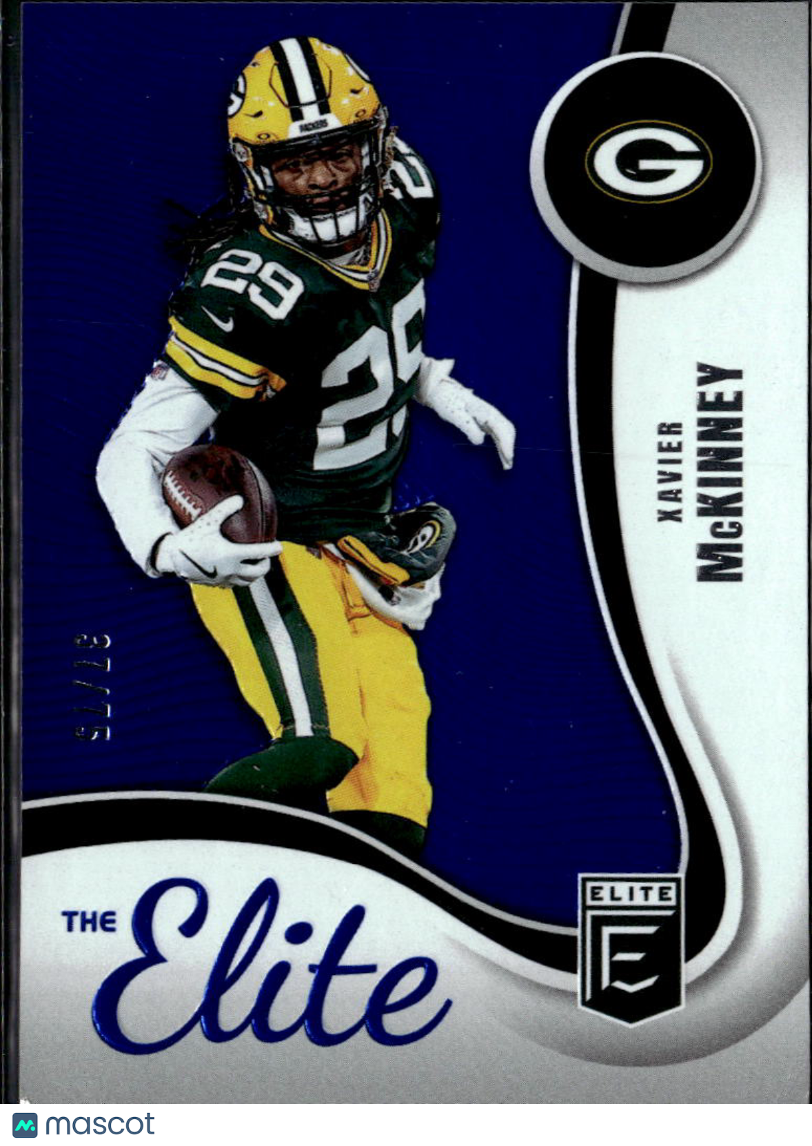 Xavier McKinney 2025 Elite The Elite Blue 37/75 Green Bay Packers