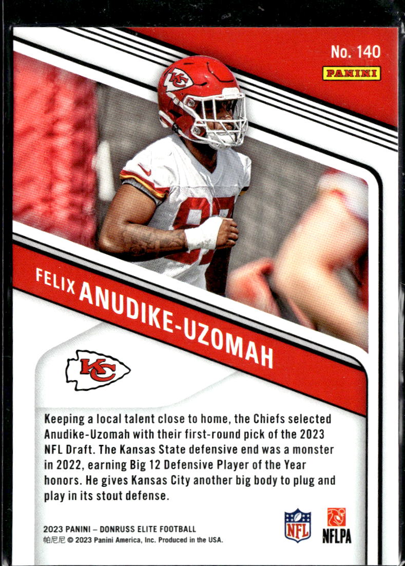 Felix Anudike-Uzomah 2023 Elite Orange Rookie RC 385/399 Kansas City Chiefs