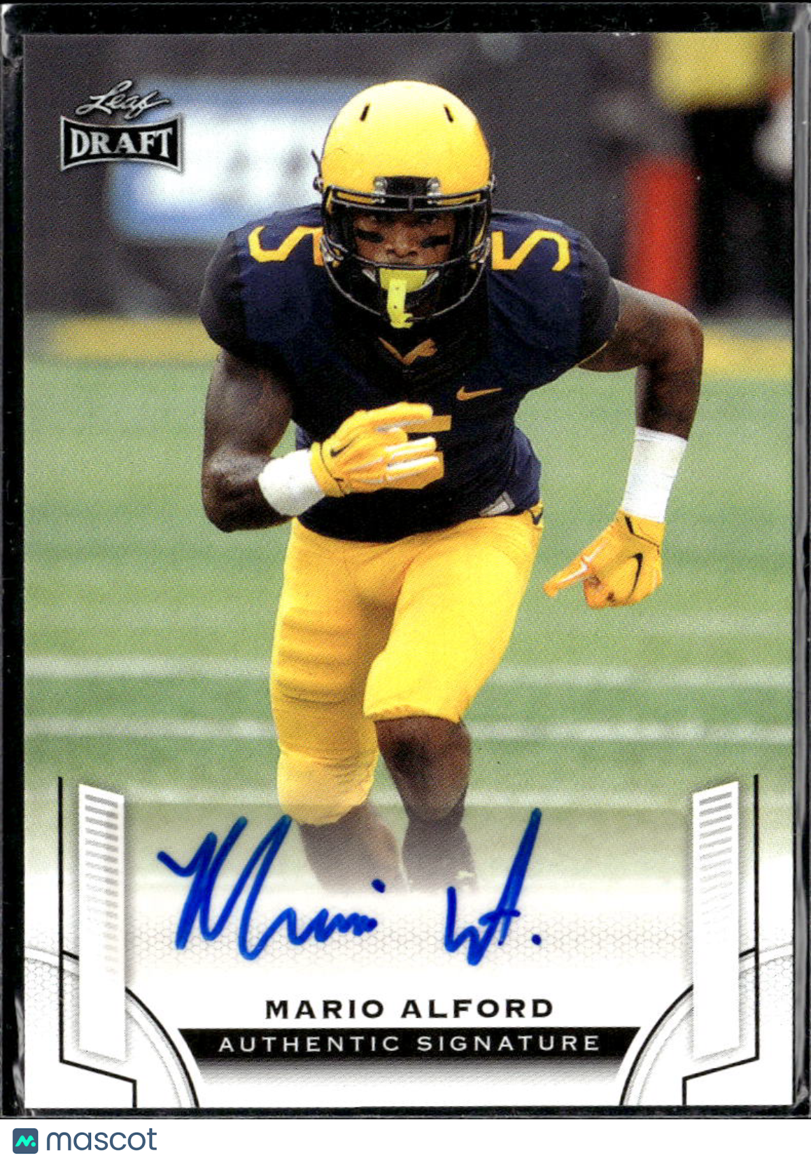 Mario Alford 2015 Leaf Draft Auto Autograph West Virginia Mountaineers