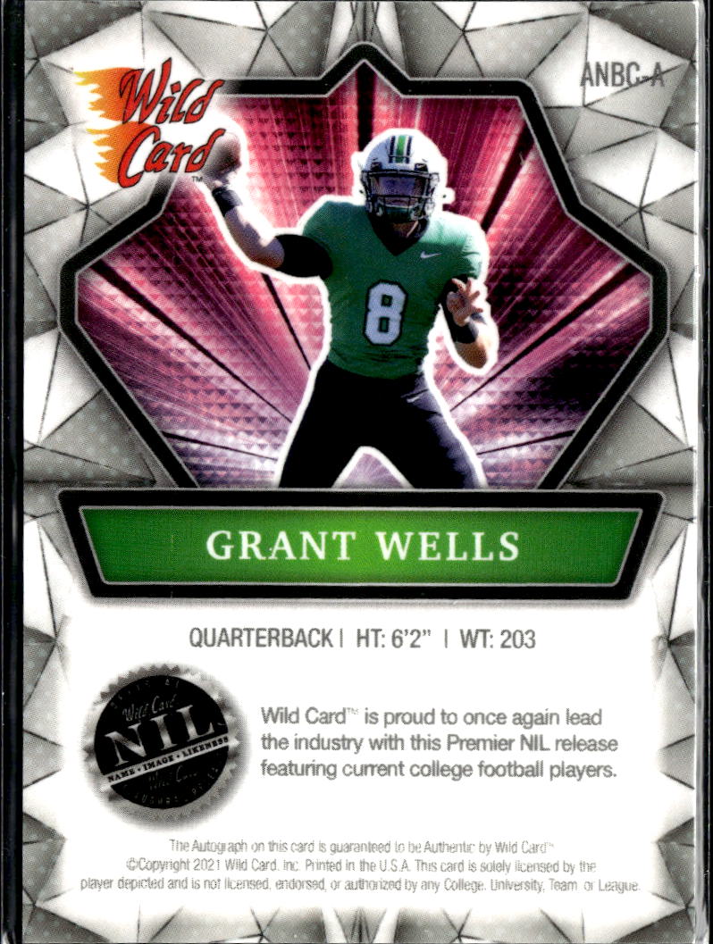 Grant Wells 2021 Wild Card Alumination Auto Autograph RC Marshall