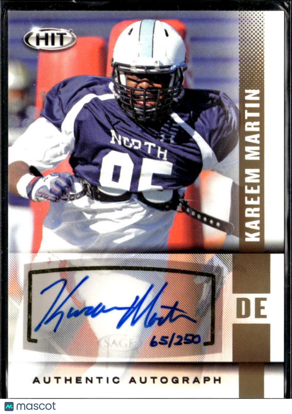 Kareem Martin 2014 SAGE HIT Auto Autograph RC /250 North Carolina Tar Heels