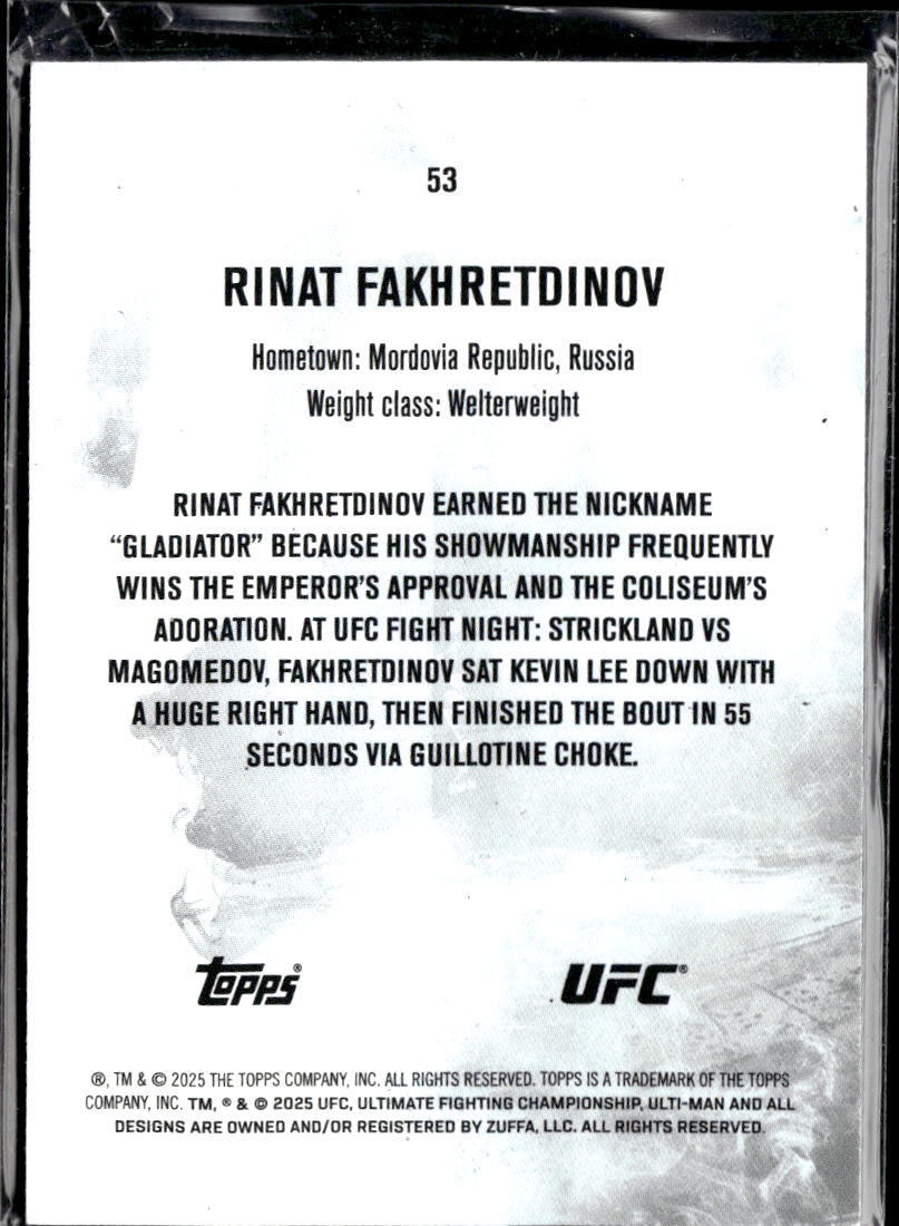 Rinat Fakhretdinov 2025 Topps Knockout UFC 280/299